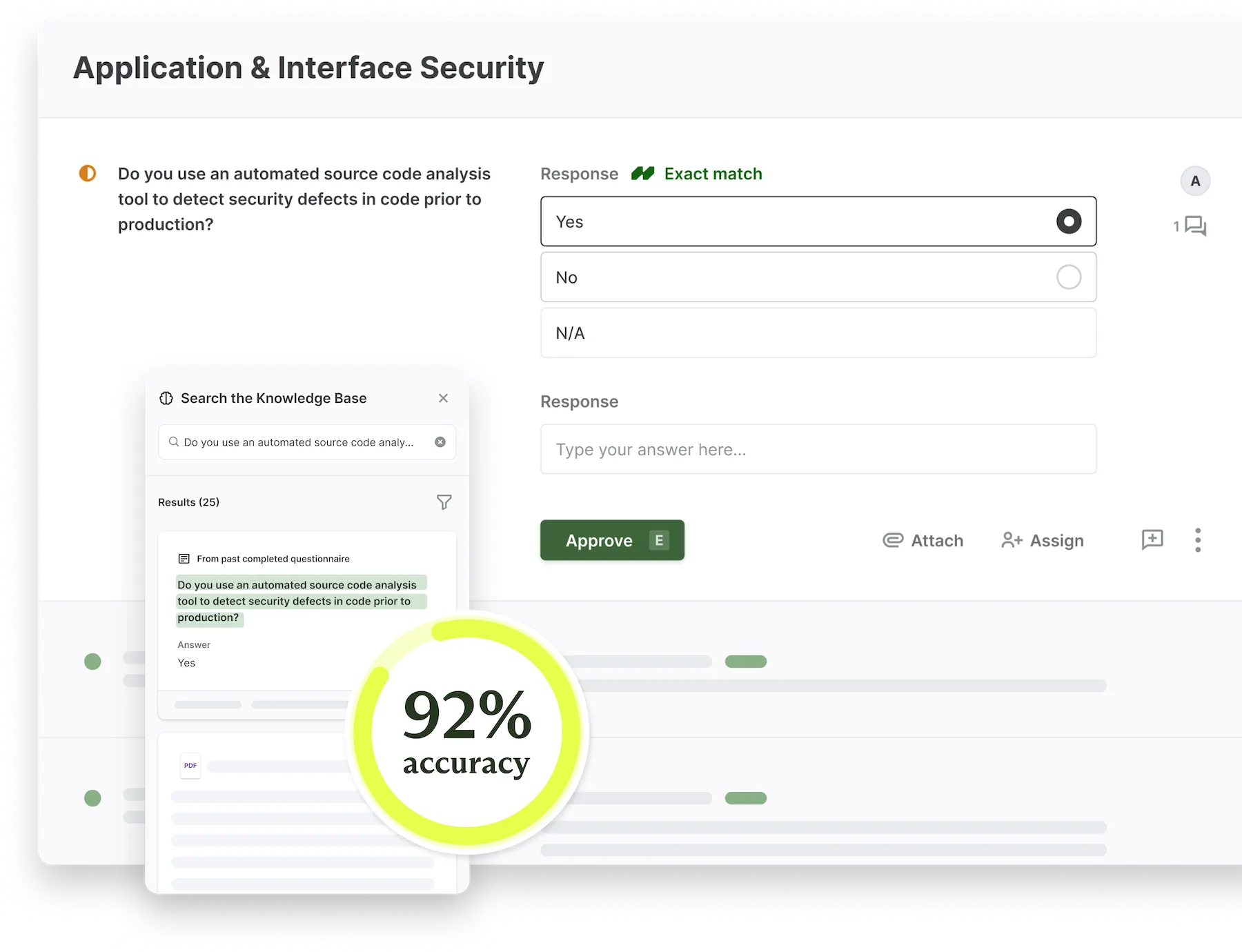 Screenshot of the HyperComply questionnaire interface